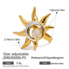 Wholesale Women's Geometric Stainless Steel Ring With Vacuum Real Gold Plating In Pvd Furnace Accessories