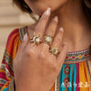Wholesale Women's Geometric Stainless Steel Ring With Vacuum Real Gold Plating In Pvd Furnace Accessories
