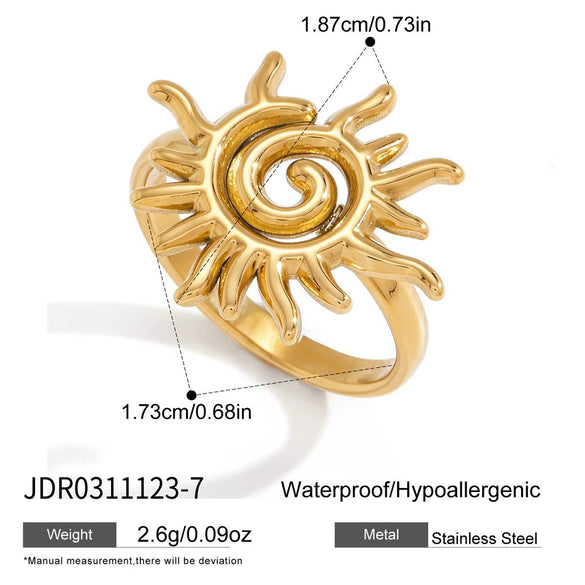 Wholesale Women's Geometric Stainless Steel Ring With Vacuum Real Gold Plating In Pvd Furnace Accessories