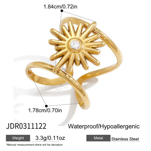 Wholesale Women's Geometric Stainless Steel Ring With Vacuum Real Gold Plating In Pvd Furnace Accessories