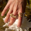 Wholesale Women's Geometric Stainless Steel Ring With Vacuum Real Gold Plating In Pvd Furnace And Niche Design