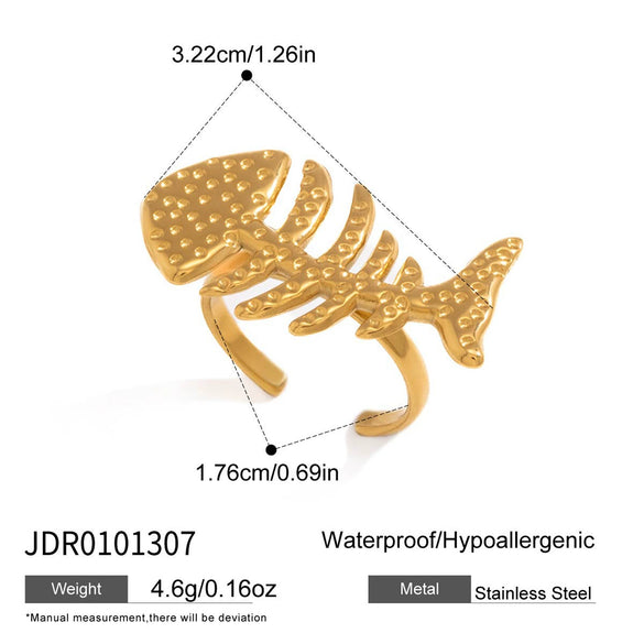 Wholesale Women's Geometric Stainless Steel Ring With Vacuum Real Gold Plating In Pvd Furnace And Niche Design