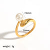 Wholesale Women's Geometric Stainless Steel Ring With Vacuum Real Gold Plating In Pvd Furnace Light Luxury Style