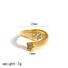Wholesale Women's Geometric Stainless Steel Ring With Vacuum Real Gold Plating In Pvd Furnace