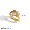 Wholesale Women's Geometric Stainless Steel Ring With Vacuum Real Gold Plating In Pvd Furnace