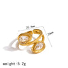 Wholesale Women's Geometric Stainless Steel Ring With Vacuum Real Gold Plating In Pvd Furnace