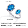 Wholesale Women's Geometric Stainless Steel Ring With Vacuum Real Gold Plating