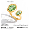 Wholesale Women's Geometric Stainless Steel Ring With Vacuum Real Gold Plating
