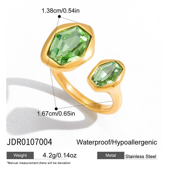 Wholesale Women's Geometric Stainless Steel Ring With Vacuum Real Gold Plating