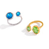 Wholesale Women's Geometric Stainless Steel Ring With Vacuum Real Gold Plating