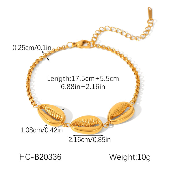 Wholesale Women's Geometric Stainless Steel Shell Electroplated Splicing Chain Necklace And Bracelet Minimalist Jewelry
