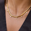 Wholesale Women's Geometric Stainless Steel Snake Bone Chain Necklace With Pvd Furnace Vacuum Real Gold Plating
