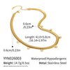 Wholesale Women's Geometric Stainless Steel Snake Bone Chain Necklace With Pvd Furnace Vacuum Real Gold Plating