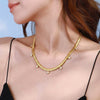 Wholesale Women's Geometric Stainless Steel Snake Bone Chain Necklace With Pvd Furnace Vacuum Real Gold Plating