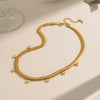 Wholesale Women's Geometric Stainless Steel Snake Bone Chain Necklace With Pvd Furnace Vacuum Real Gold Plating