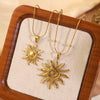 Wholesale Women's Geometric Stainless Steel Stamped Sun Turbine Necklace Light Luxury Minimalist Jewelry