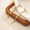 Wholesale Women's Geometric Stainless Steel Tassel Gold Plated Earrings Old Money Style Jewelry
