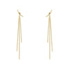 Wholesale Women's Geometric Stainless Steel Tassel Gold Plated Earrings Old Money Style Jewelry