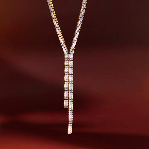 Wholesale Women's Geometric Stainless Steel Tassel Necklace With Vacuum Real Gold Plating In Pvd Furnace
