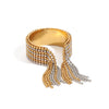 Wholesale Women's Geometric Stainless Steel Tassel Opening Ring With Electroplating