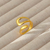Wholesale Women's Geometric Stainless Steel Titanium Steel Ring With Geometric Plants And Flowers Pattern 18K Gold Electroplated Ins Style