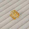 Wholesale Women's Geometric Stainless Steel Titanium Steel Ring With Geometric Plants And Flowers Pattern 18K Gold Electroplated Ins Style