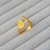 Wholesale Women's Geometric Stainless Steel Titanium Steel Ring With Geometric Plants And Flowers Pattern 18K Gold Electroplated Ins Style