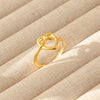 Wholesale Women's Geometric Stainless Steel Titanium Steel Ring With Geometric Plants And Flowers Pattern 18K Gold Electroplated Ins Style