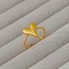 Wholesale Women's Geometric Stainless Steel Titanium Steel Ring With Geometric Plants And Flowers Pattern 18K Gold Electroplated Ins Style