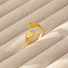 Wholesale Women's Geometric Stainless Steel Titanium Steel Ring With Geometric Plants And Flowers Pattern 18K Gold Electroplated Ins Style