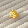 Wholesale Women's Geometric Stainless Steel Titanium Steel Ring With Geometric Plants And Flowers Pattern 18K Gold Electroplated Ins Style