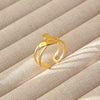 Wholesale Women's Geometric Stainless Steel Titanium Steel Ring With Geometric Plants And Flowers Pattern 18K Gold Electroplated Ins Style