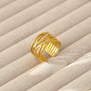 Wholesale Women's Geometric Stainless Steel Titanium Steel Ring With Geometric Plants And Flowers Pattern 18K Gold Electroplated Ins Style