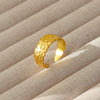 Wholesale Women's Geometric Stainless Steel Titanium Steel Ring With Geometric Plants And Flowers Pattern 18K Gold Electroplated Ins Style