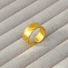 Wholesale Women's Geometric Stainless Steel Titanium Steel Ring With Geometric Plants And Flowers Pattern 18K Gold Electroplated Ins Style