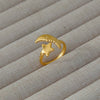 Wholesale Women's Geometric Stainless Steel Titanium Steel Ring With Geometric Plants And Flowers Pattern 18K Gold Electroplated Ins Style