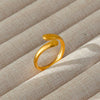 Wholesale Women's Geometric Stainless Steel Titanium Steel Ring With Geometric Plants And Flowers Pattern 18K Gold Electroplated Ins Style