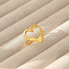 Wholesale Women's Geometric Stainless Steel Titanium Steel Ring With Geometric Plants And Flowers Pattern 18K Gold Electroplated Ins Style