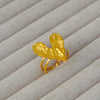 Wholesale Women's Geometric Stainless Steel Titanium Steel Ring With Geometric Plants And Flowers Pattern 18K Gold Electroplated Ins Style