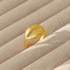 Wholesale Women's Geometric Stainless Steel Titanium Steel Ring With Geometric Plants And Flowers Pattern 18K Gold Electroplated Ins Style
