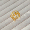 Wholesale Women's Geometric Stainless Steel Titanium Steel Ring With Geometric Plants And Flowers Pattern 18K Gold Electroplated Ins Style