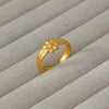 Wholesale Women's Geometric Stainless Steel Titanium Steel Ring With Geometric Plants And Flowers Pattern 18K Gold Electroplated Ins Style