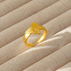 Wholesale Women's Geometric Stainless Steel Titanium Steel Ring With Geometric Plants And Flowers Pattern 18K Gold Electroplated Ins Style