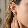 Wholesale Women's Geometric Stainless Steel Titanium Steel Zircon Earrings With Pvd Furnace Vacuum Real Gold Plating