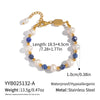 Wholesale Women's Geometric Stainless Steel Vacuum Plated Bracelet With Natural Stone Lapis Lazuli Green Agate And Freshwater Pearl