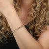 Wholesale Women's Geometric Stainless Steel Vacuum Plated Diamondencrusted Bracelet