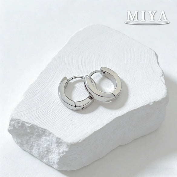 Wholesale Women's Geometric Stainless Steel Vacuum Plated Earrings Simple Ear Clips Niche Minimalist Gold Plated