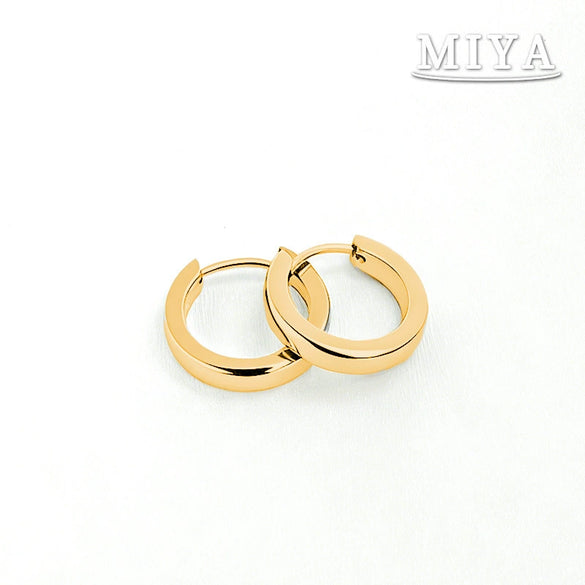 Wholesale Women's Geometric Stainless Steel Vacuum Plated Earrings Simple Ear Clips Niche Minimalist Gold Plated