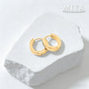 Wholesale Women's Geometric Stainless Steel Vacuum Plated Earrings Simple Ear Clips Niche Minimalist Gold Plated