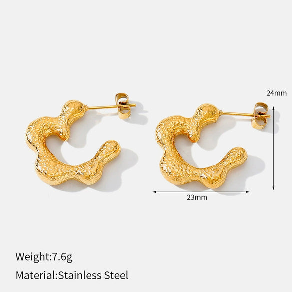 Wholesale Women's Geometric Stainless Steel Vacuum Plated Earrings With Minimalist Style